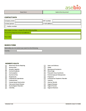 Women's Health Search Form