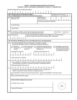 Lebens- und Staatsangehörigkeitsbescheinigung