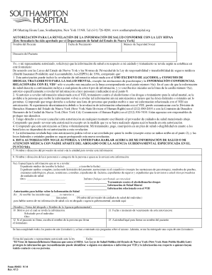 AUTORIZACIÓN PARA LA REVELACIÓN DE LA INFORMACIÓN DE SALUD CONFORME CON LA LEY HIPAA