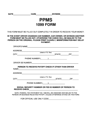 PPMS 1099 Form