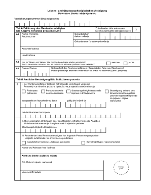 Lebens- und Staatsangehörigkeitsbescheinigung