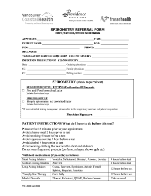 Spirometry Referral Form