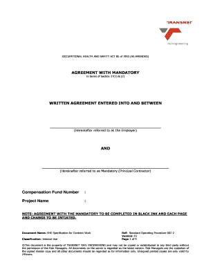 Occupational Health and Safety Agreement