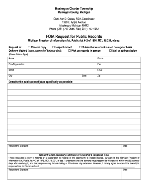 Michigan FOIA Request Form