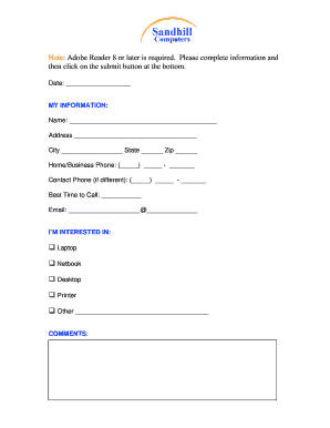 Computer Product Inquiry Form