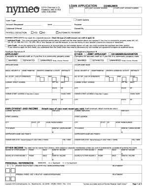 Nymeo Federal Credit Union Loan Application