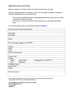 Printable Donation Form
