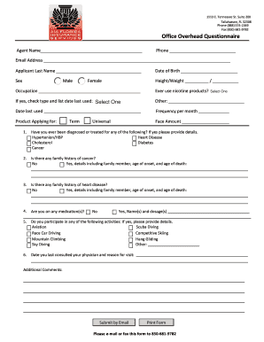 Office Overhead Questionnaire