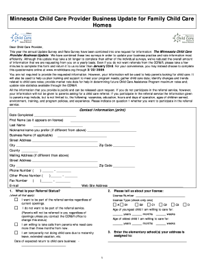 Minnesota Child Care Provider Business Update