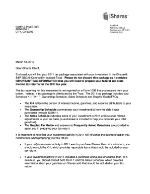 iShares S&P GSCI Commodity-Indexed Trust Tax Package