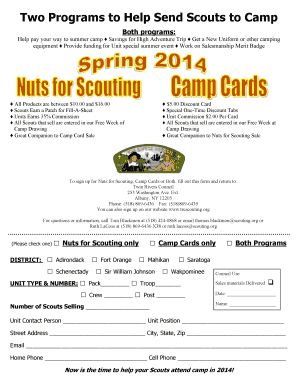 Scouting Fundraising Program Registration Form