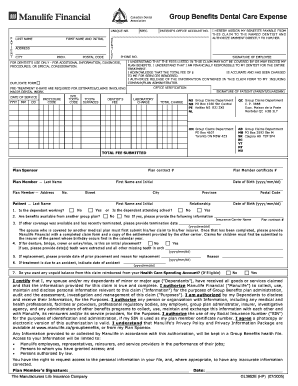 Canadian Dental Group Benefits Claim Form