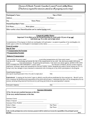 Diocese of Orlando Parental Consent Form