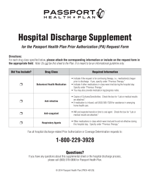 Hospital Discharge Supplement