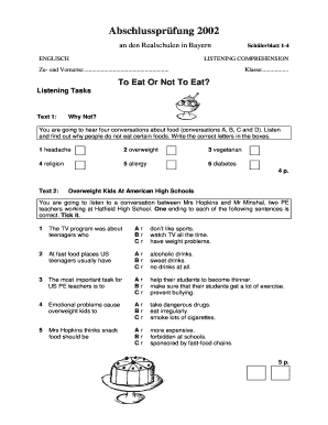 Abschlussprüfung 2002 an den Realschulen in Bayern