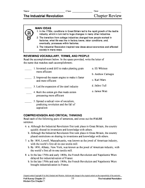 Industrial Revolution Chapter Review