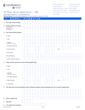 NY Small Group Application