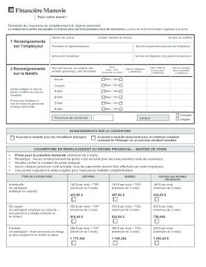 Formulaire de remplacement de la couverture provinciale