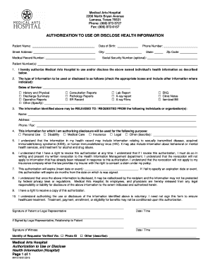 Authorization to Use or Disclose Health Information