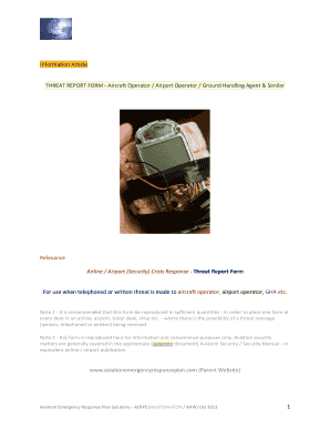 Aviation Threat Report Form