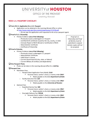 US Passport Application Checklist