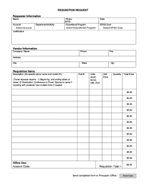 Requisition Request Form