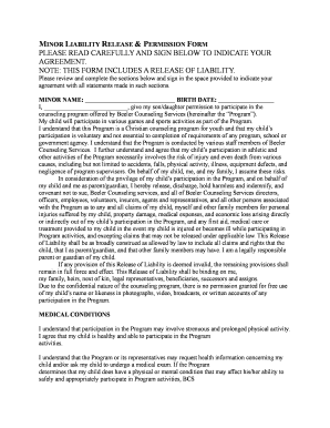 Minor Liability Release & Permission Form