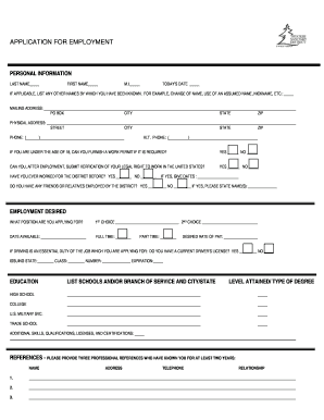 Employment Application Form