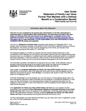 Ontario Statement of Family Law Value