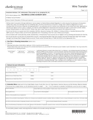 Charles Schwab Wire Transfer Form