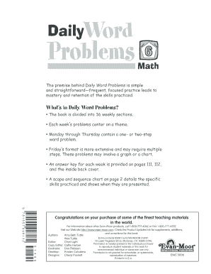 Daily Word Problems Workbook