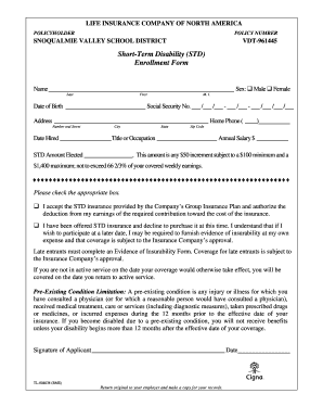 Short-Term Disability Enrollment Form