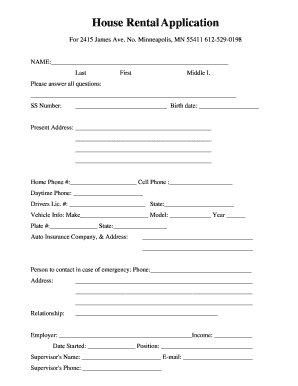 House Rental Application
