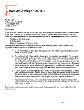 Application for Residential Lease