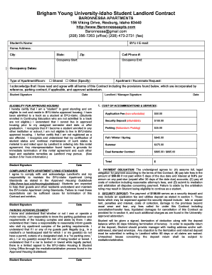 BYU-Idaho Student Landlord Contract