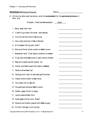 Growing With Grammar Level 4 Worksheet
