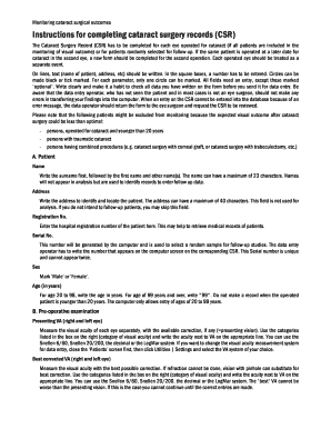 Cataract Surgery Record Form