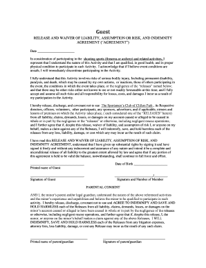 Shooting Sports Liability Waiver Agreement