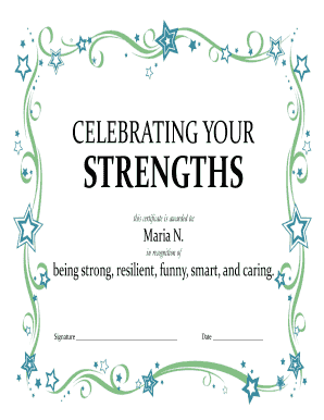 Certificate of Strengths