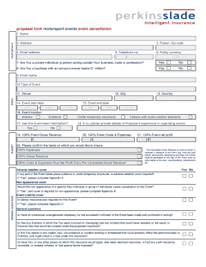 Motorsport Event Cancellation Proposal Form