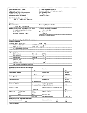 Material Safety Data Sheet for Toner