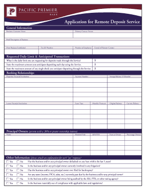 Remote Deposit Service Application