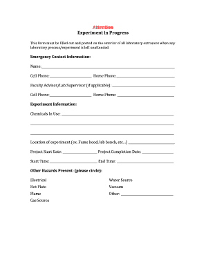 Laboratory Safety Notice Form