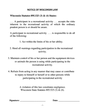 Wisconsin Recreational Activity Waiver