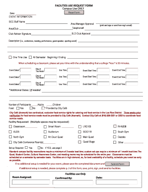 Facilities Use Request Form