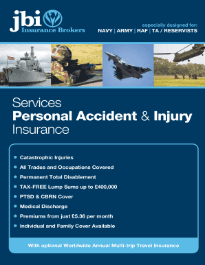 UK Military Personal Accident Insurance Proposal Form