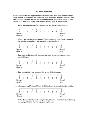 Sleep Beliefs Survey Form
