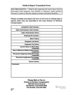 Medical Report Transmittal Form