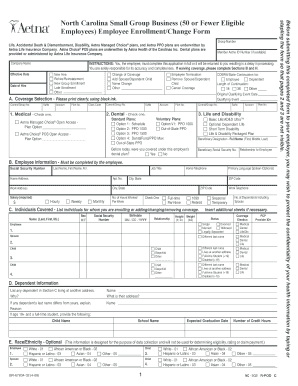 North Carolina Small Group Business Employee Enrollment Form