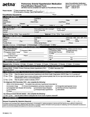 Pulmonary Arterial Hypertension Medication Precertification Form